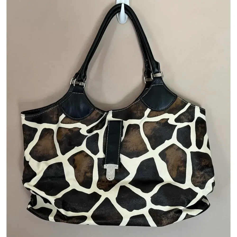 Chateau Faux Leather Animal Print Shoulder Bag Tote